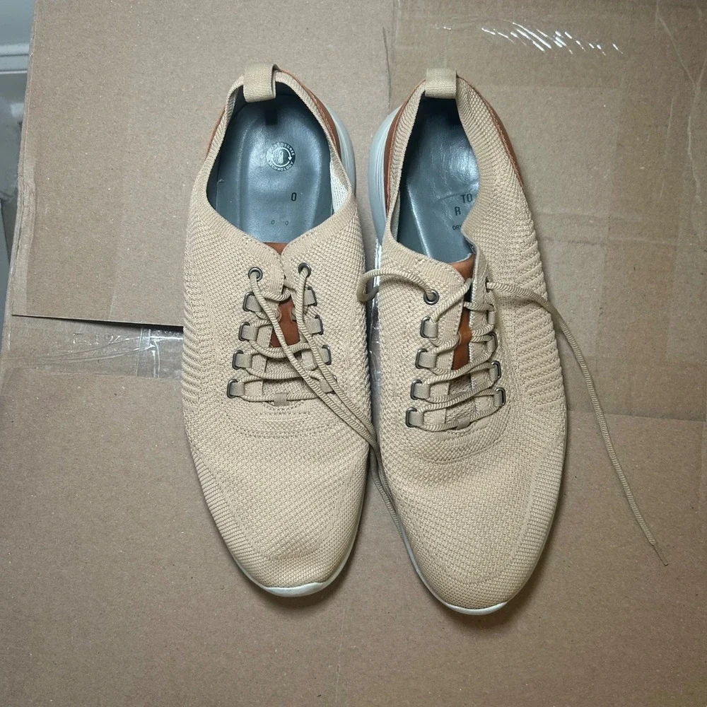 Johnston & Murphy McGuffey Knit Lace-Up Tan Sneakers 25-3432 Mens 13M